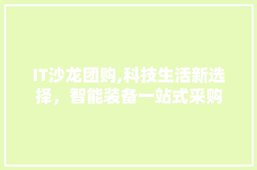IT沙龙团购,科技生活新选择，智能装备一站式采购 智能科技