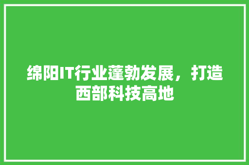 绵阳IT行业蓬勃发展，打造西部科技高地 人工智能