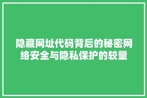 隐藏网址代码背后的秘密网络安全与隐私保护的较量