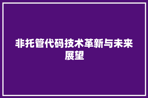 非托管代码技术革新与未来展望 AI场景