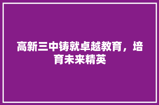 高新三中铸就卓越教育，培育未来精英 AI场景