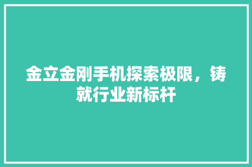 金立金刚手机探索极限，铸就行业新标杆