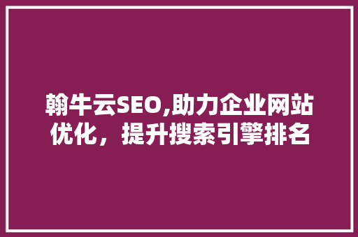 翰牛云SEO,助力企业网站优化，提升搜索引擎排名