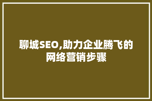 聊城SEO,助力企业腾飞的网络营销步骤