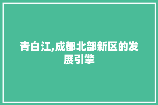 青白江,成都北部新区的发展引擎