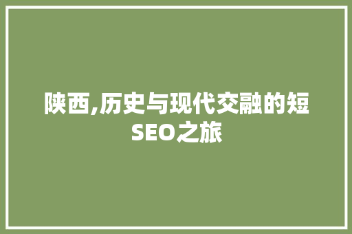 陕西,历史与现代交融的短SEO之旅