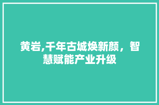 黄岩,千年古城焕新颜，智慧赋能产业升级