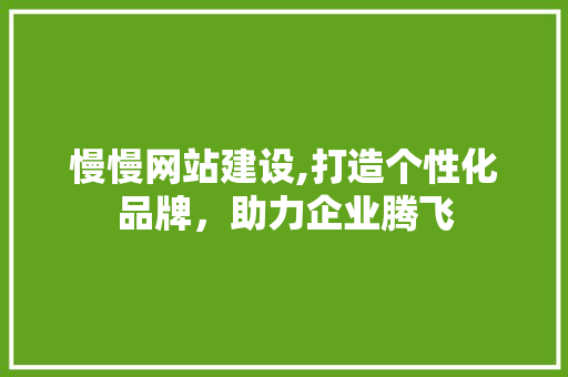慢慢网站建设,打造个性化品牌，助力企业腾飞