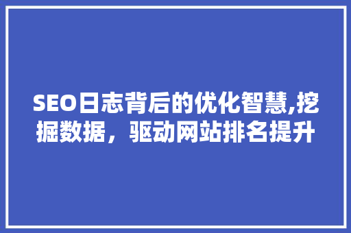 SEO日志背后的优化智慧,挖掘数据，驱动网站排名提升