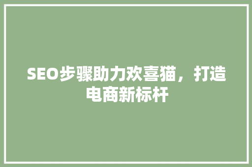 SEO步骤助力欢喜猫，打造电商新标杆