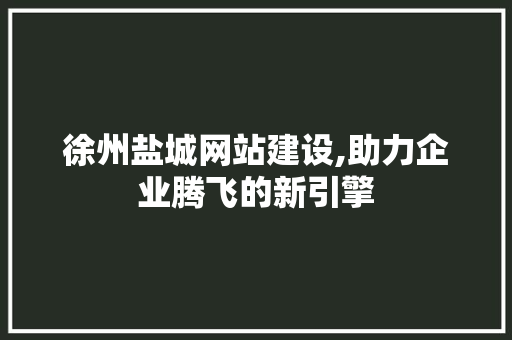 徐州盐城网站建设,助力企业腾飞的新引擎