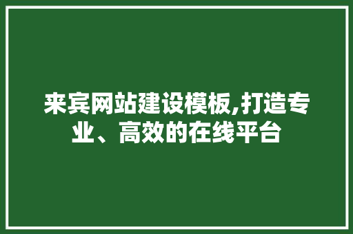 来宾网站建设模板,打造专业、高效的在线平台