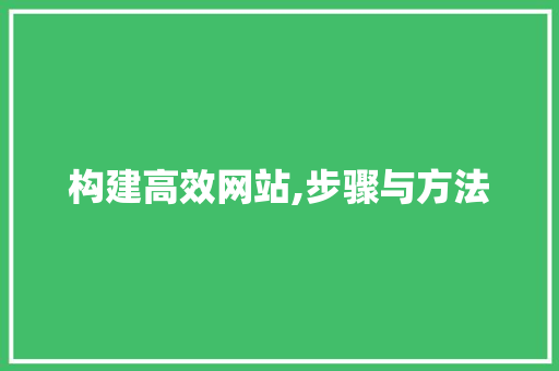 构建高效网站,步骤与方法