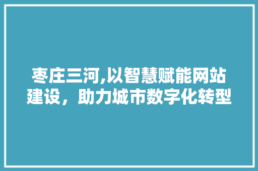 枣庄三河,以智慧赋能网站建设，助力城市数字化转型