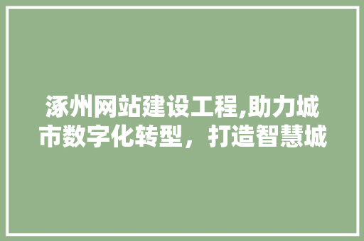 涿州网站建设工程,助力城市数字化转型，打造智慧城市新标杆
