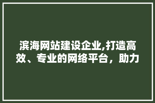 滨海网站建设企业,打造高效、专业的网络平台，助力企业腾飞