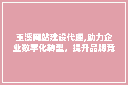 玉溪网站建设代理,助力企业数字化转型，提升品牌竞争力