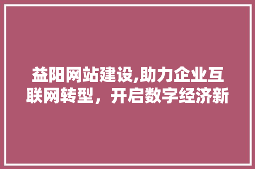益阳网站建设,助力企业互联网转型，开启数字经济新时代