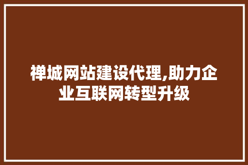 禅城网站建设代理,助力企业互联网转型升级