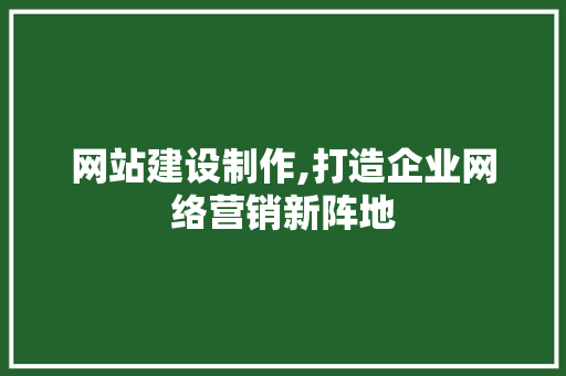 网站建设制作,打造企业网络营销新阵地