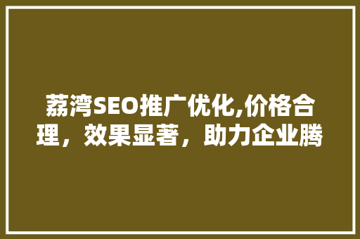 荔湾SEO推广优化,价格合理，效果显著，助力企业腾飞