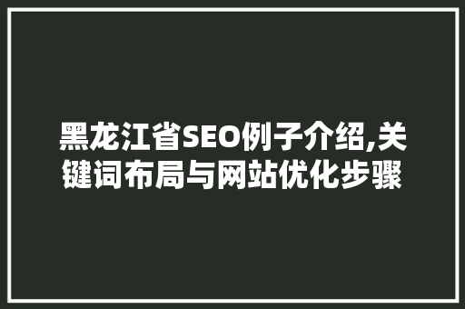 黑龙江省SEO例子介绍,关键词布局与网站优化步骤